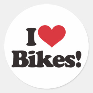 Sticker Rond J'aime des vélos !