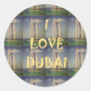 Sticker Rond J'aime Dubaï