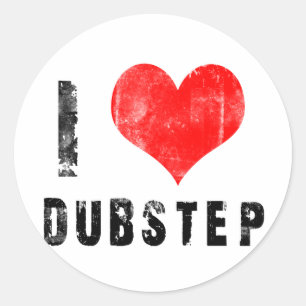 Sticker Rond J'aime Dubstep