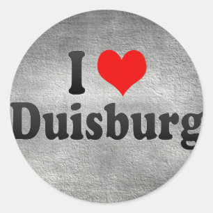 Sticker Rond J'aime Duisbourg, Allemagne
