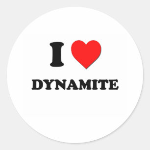 Sticker Rond J'aime Dynamite