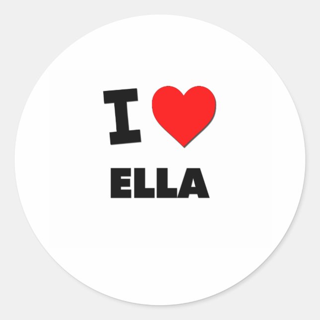 Sticker Rond J'aime Ella (Devant)
