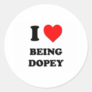 Sticker Rond J'Aime Être Dopey