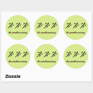 Sticker Rond J'aime faire tourner le mot-clic vert