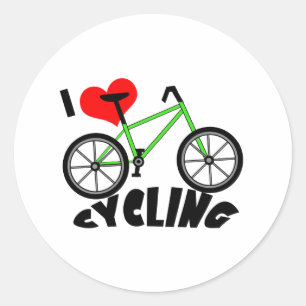 Sticker Rond J'aime faire un cycle