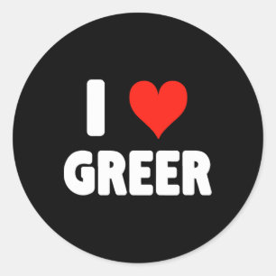 Sticker Rond J'aime Greer Arizona - Cœur - Voyage Souvenir de v