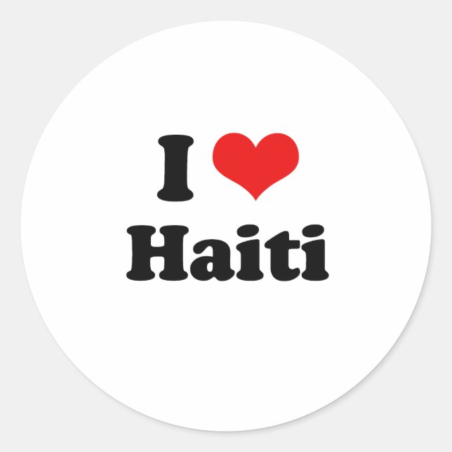 STICKER ROND J'AIME HAÏTI (Devant)