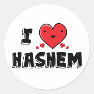 Sticker Rond J'aime Hashem