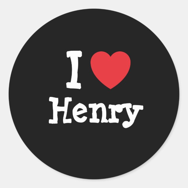 Sticker Rond J'aime Henry coeur T-shirt (Devant)