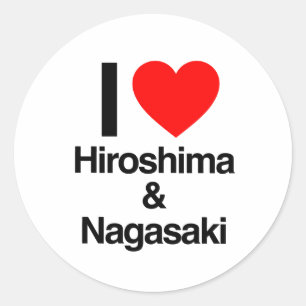 Sticker Rond j'aime hiroshima et nagasaki