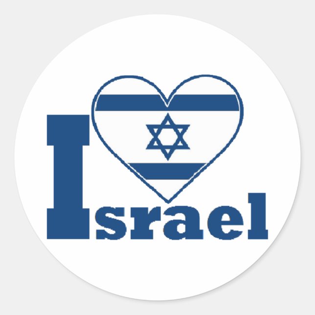 Sticker Rond J'aime Israël (Devant)