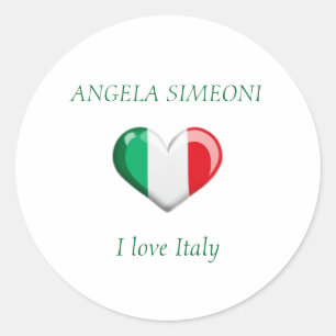 Sticker Rond J'aime Italie Votre nom