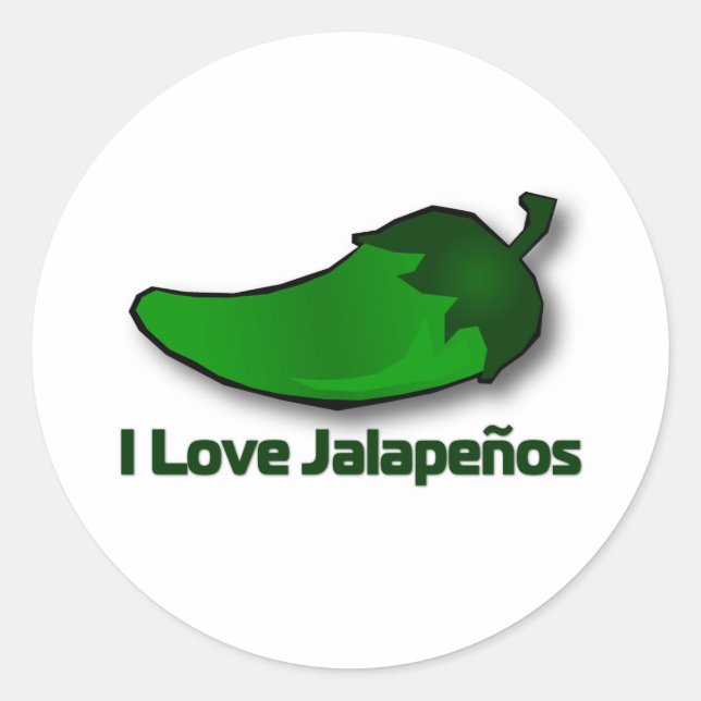 Sticker Rond J'aime Jalapenos (Devant)