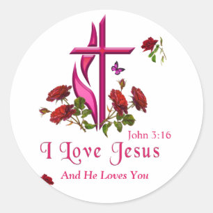 Sticker Rond J'aime Jésus