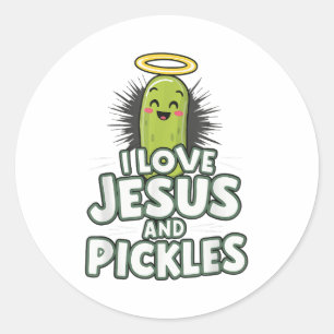 Sticker Rond J'Aime Jésus Et Les Piquettes