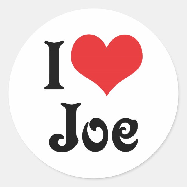 Sticker Rond J'aime Joe (Devant)