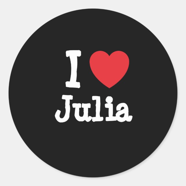 Sticker Rond J'aime Julia coeur T-shirt (Devant)