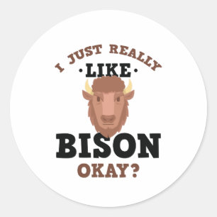 Sticker Rond J'aime juste vraiment l'autocollant drôle de