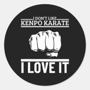 Sticker Rond J'aime Kenpo Karate Drôle Fier Kenpo Américain