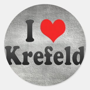 Sticker Rond J'aime Krefeld, Allemagne