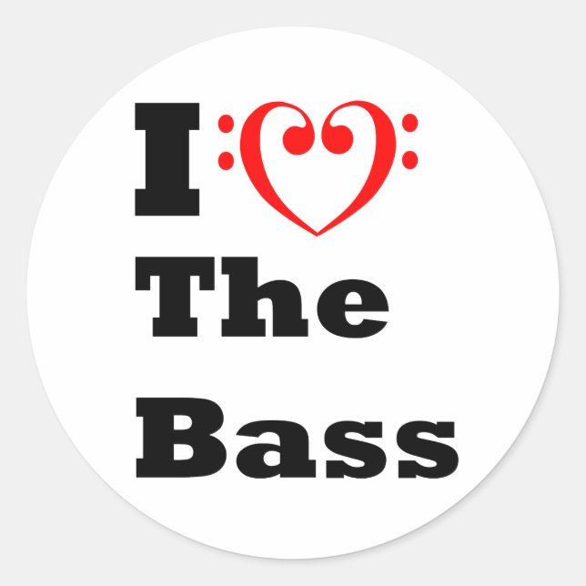 Sticker Rond J'aime la basse (Devant)