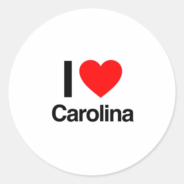 Sticker Rond j'aime la carolina (Devant)