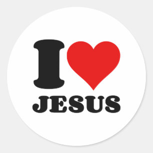Sticker Rond j'aime la citation chrétienne de Jésus