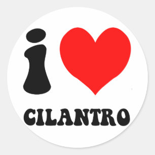 Sticker Rond j'aime la coriandre