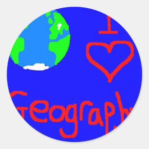 Sticker Rond j'aime la cravate de géographie