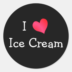 Sticker Rond J'Aime La Crème De Glace