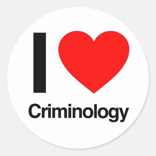 Sticker Rond j'aime la criminologie (Devant)