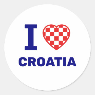 Sticker Rond J'aime la Croatie