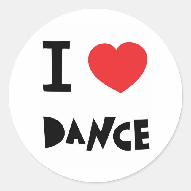 Sticker Rond J'aime la danse (Devant)