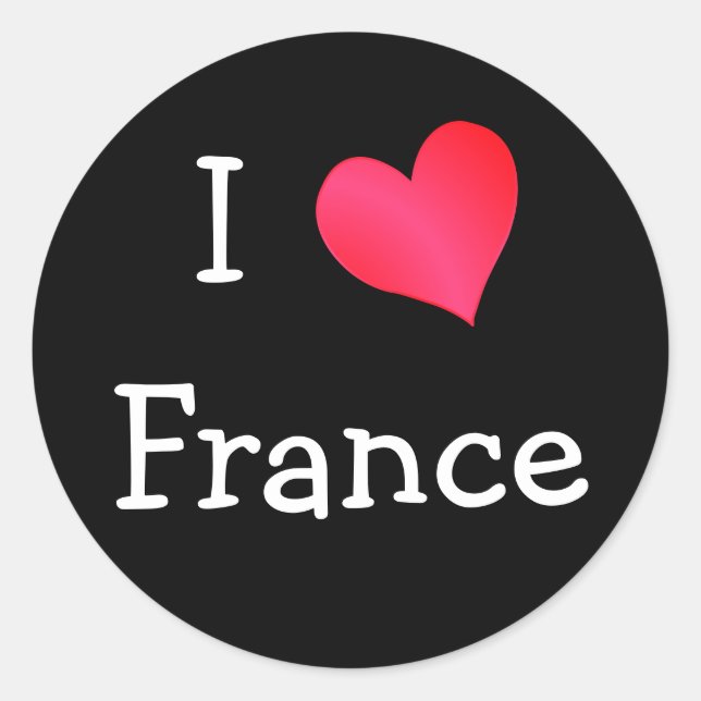 Sticker Rond J'aime la France (Devant)