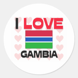Sticker Rond J'aime la Gambie