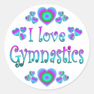 Sticker Rond J'aime la gymnastique