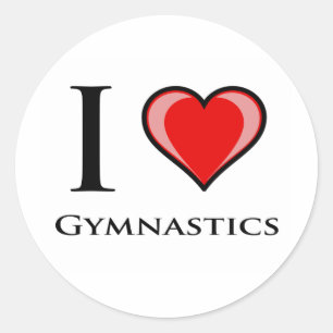 Sticker Rond J'aime la gymnastique
