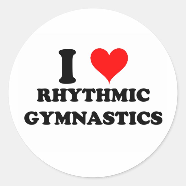 Sticker Rond J'Aime La Gymnastique Rythmique (Devant)