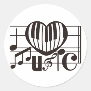 STICKER ROND J'AIME LA MUSIQUE