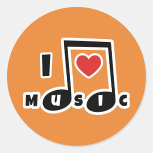 Sticker Rond J'aime la musique