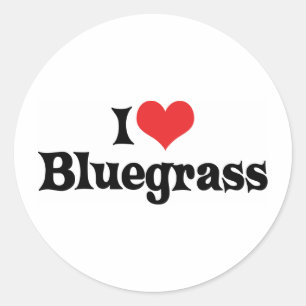 Sticker Rond J'aime la musique Bluegrass