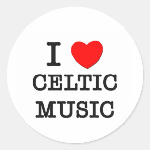 Sticker Rond J'aime la musique celtique