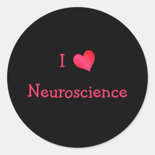 Sticker Rond J'aime la neuroscience
