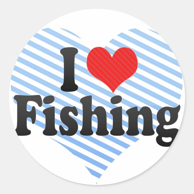 Sticker Rond J'aime la pêche (Devant)