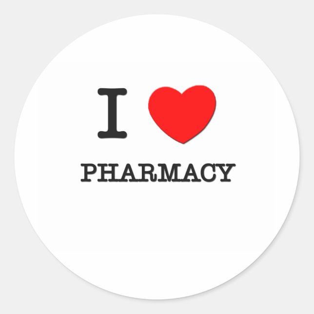 Sticker Rond J'aime la pharmacie (Devant)