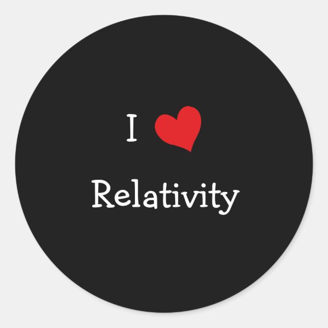 Sticker Rond J'aime la relativité (Devant)