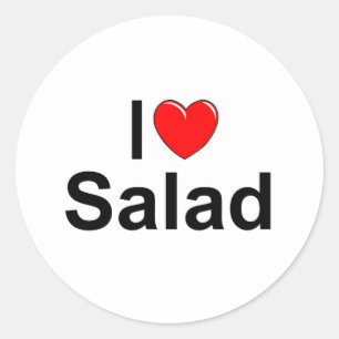 Sticker Rond J'aime la salade (de coeur)