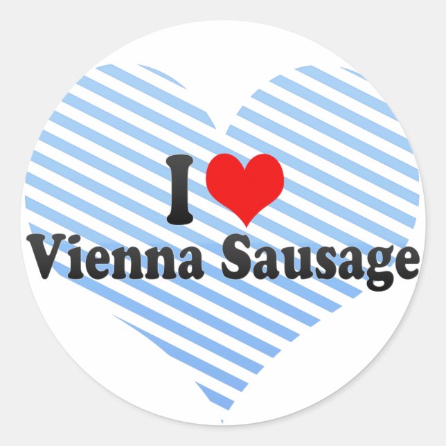 Sticker Rond J'aime la saucisse de Francfort (Devant)