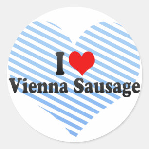 Sticker Rond J'aime la saucisse de Francfort