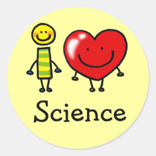 Sticker Rond j'aime la science